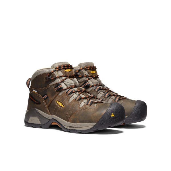 Men's Detroit XT Waterproof Boot (Soft Toe) | Black Olive/Leather Brown