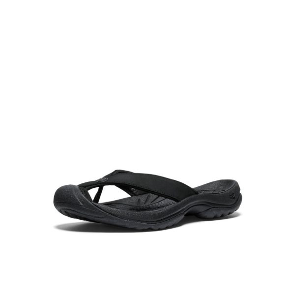 Women's Waimea Leather Flip-Flop | Black/Black